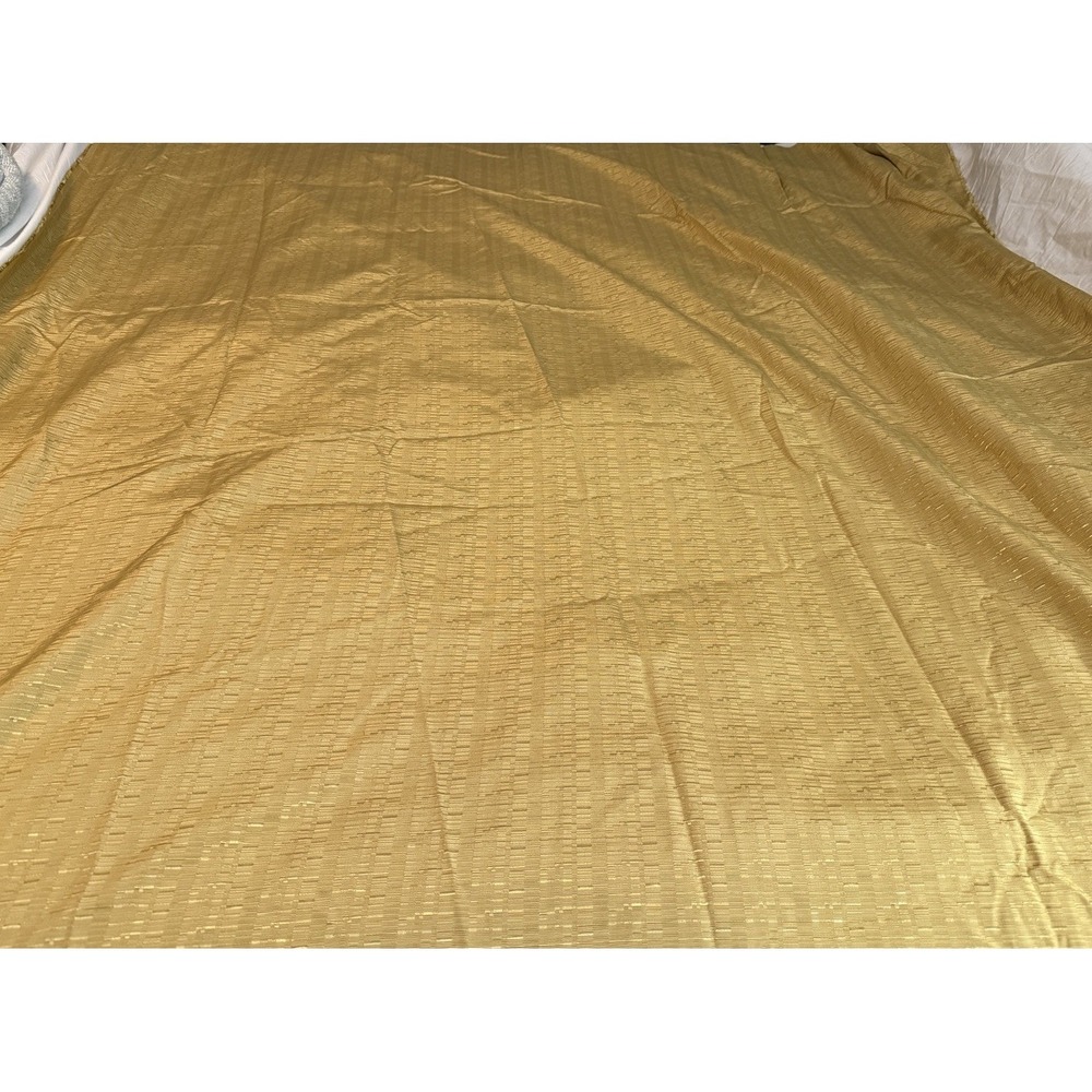New VTG Embroidered Lines 1.4 yards + Fabric 52" By 58"‎ Gold Tone